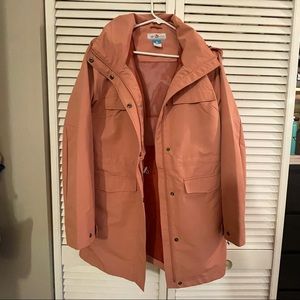 Adorable pink Columbia rain jacket/parka